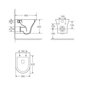 Κρεμαστή Λεκάνη Ceramita Viral Wall Rimless