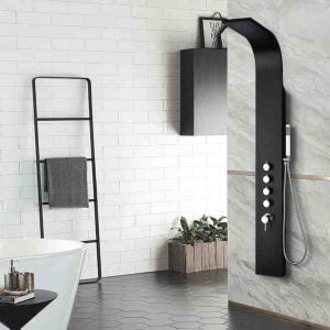 Colorado Eclipse Satin Black Στήλη Ντους Υδρομασάζ