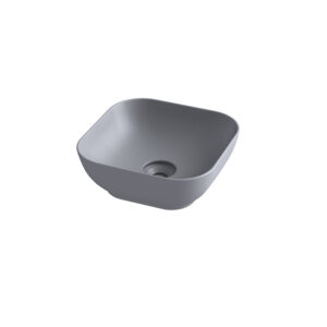 Olympia Trend Square 02 Gray Matt γκρι ματ επικαθήμενος νιπτήρας 38x38