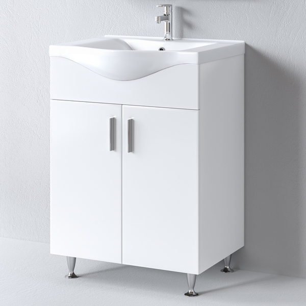 Ο Πάγκος SIENA WHITE 65 με νιπτήρα BASIC 65 προσφέρει μοντέρνο design, άνετους αποθηκευτικούς χώρους και υψηλής ποιότητας πορσελάνινο νιπτήρα. Ιδανικό για κάθε τύπο μπάνιου με λευκή, γυαλιστερή αισθητική.