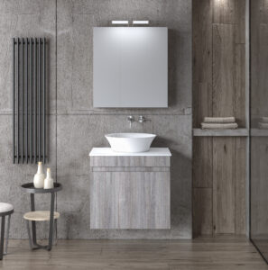 Σετ επίπλου μπάνιου OMEGA TOP 60cm Grey Oak με ξύλινη αισθητική για μοντέρνο μπάνιο